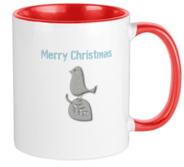 Cute Add Text Merry Christmas Silver Blue 11 oz Ceramic Mug Bright Merry Christmas 11 oz Ceramic Mug - CafePress 11-26-2021 2-29-23 PM